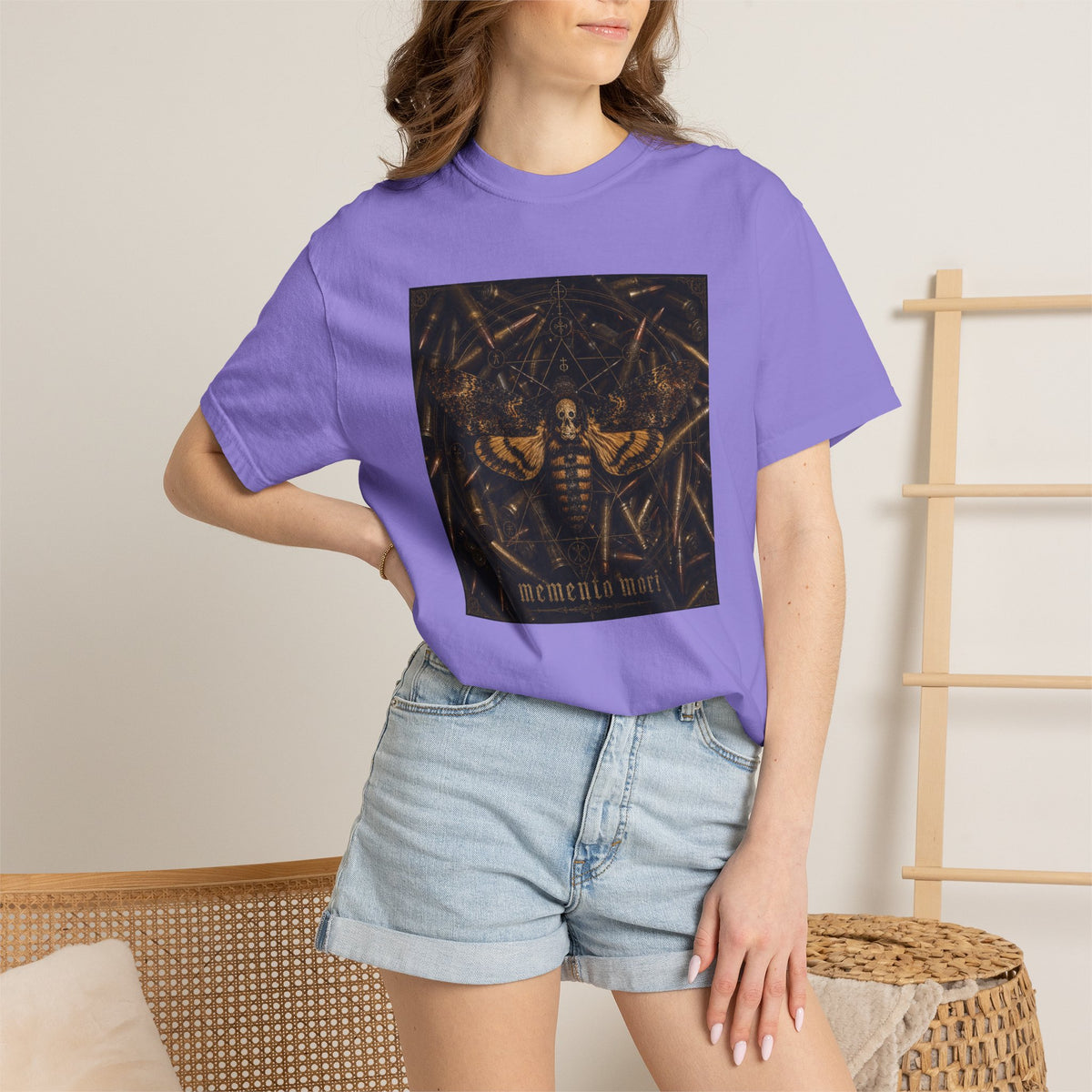 Moth & Bullets Graphic T-Shirt — Dark Vintage Vibe