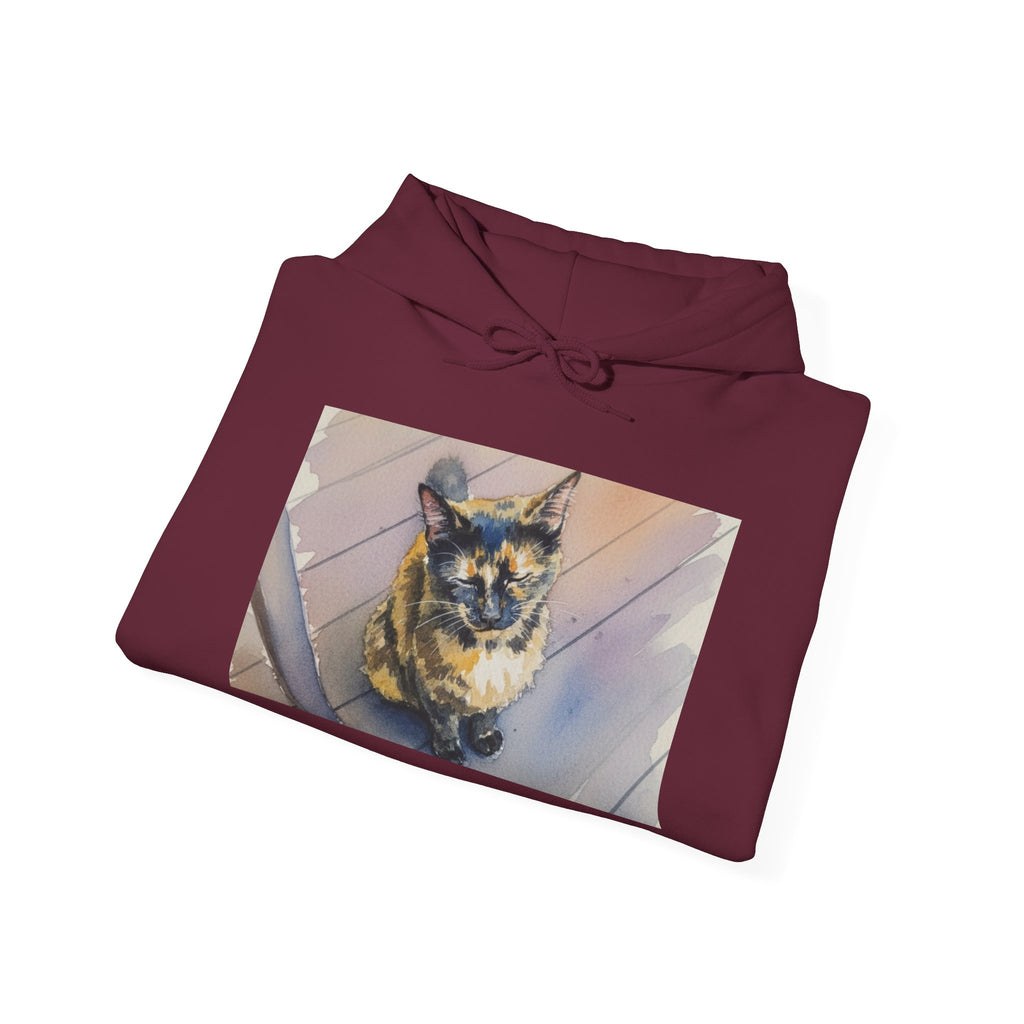 Cat Photo Hoodie – 'Feline Good' Cute Tortoiseshell Cat Pullover