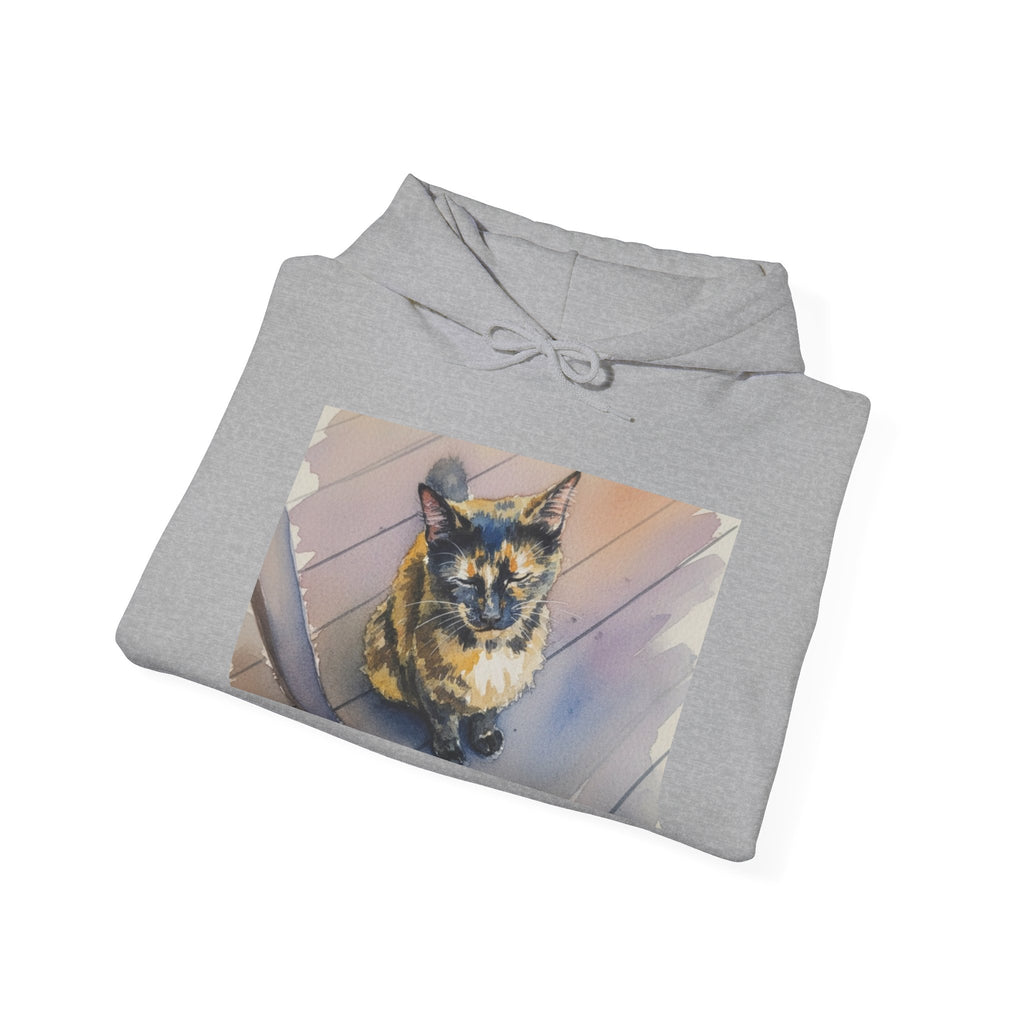Cat Photo Hoodie – 'Feline Good' Cute Tortoiseshell Cat Pullover