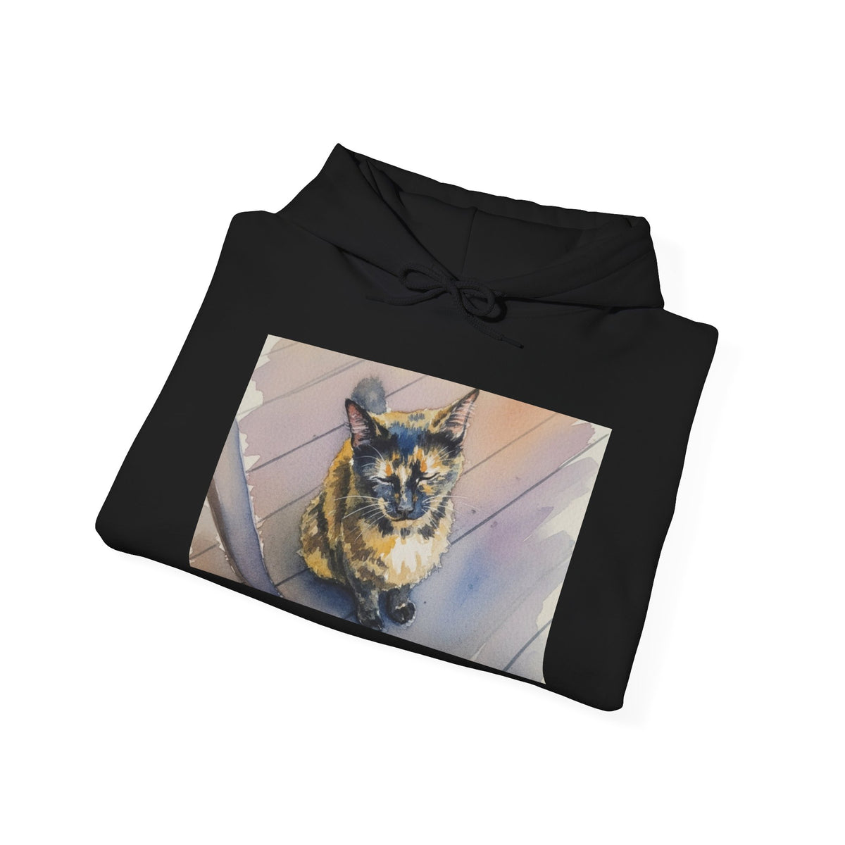 Cat Photo Hoodie – 'Feline Good' Cute Tortoiseshell Cat Pullover