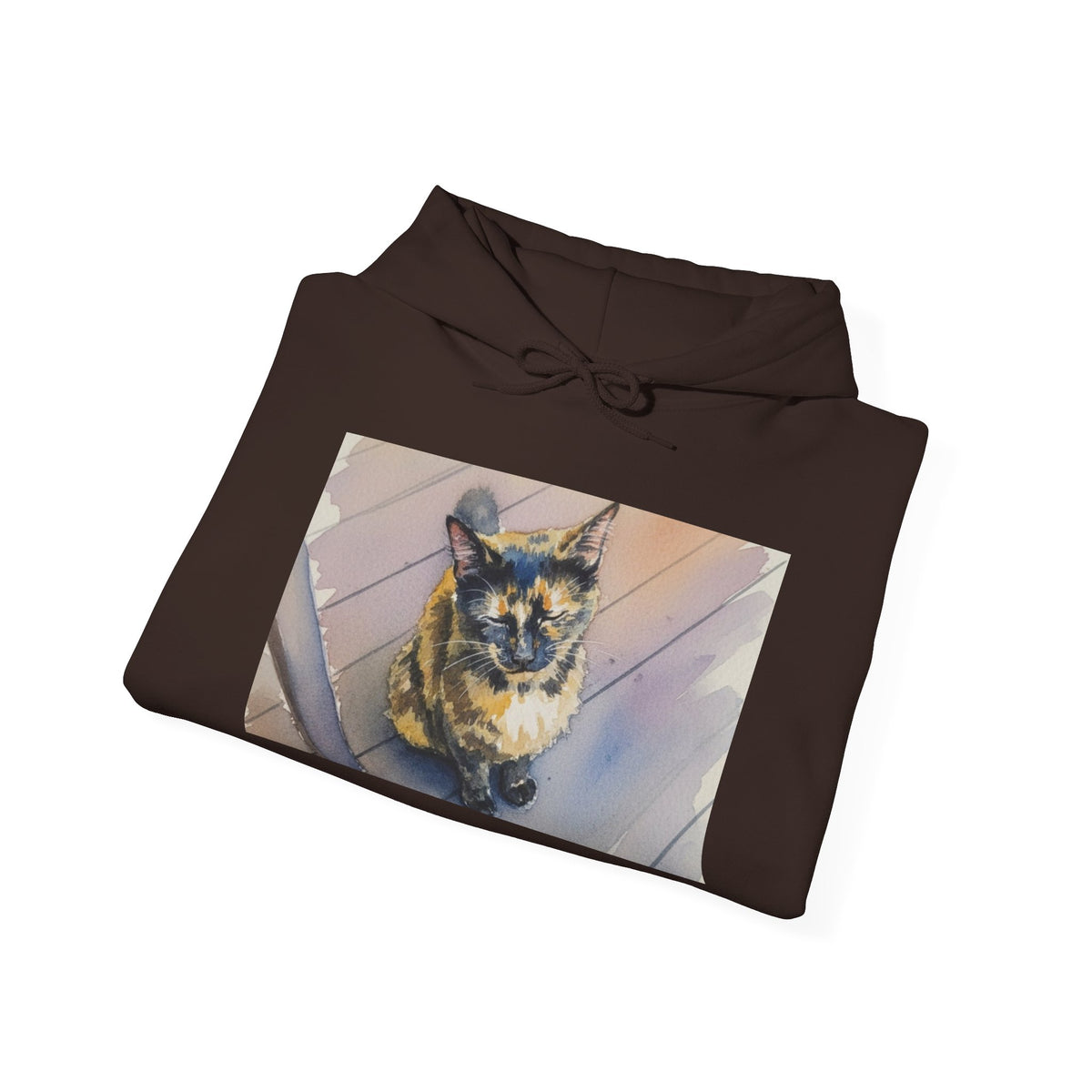 Cat Photo Hoodie – 'Feline Good' Cute Tortoiseshell Cat Pullover