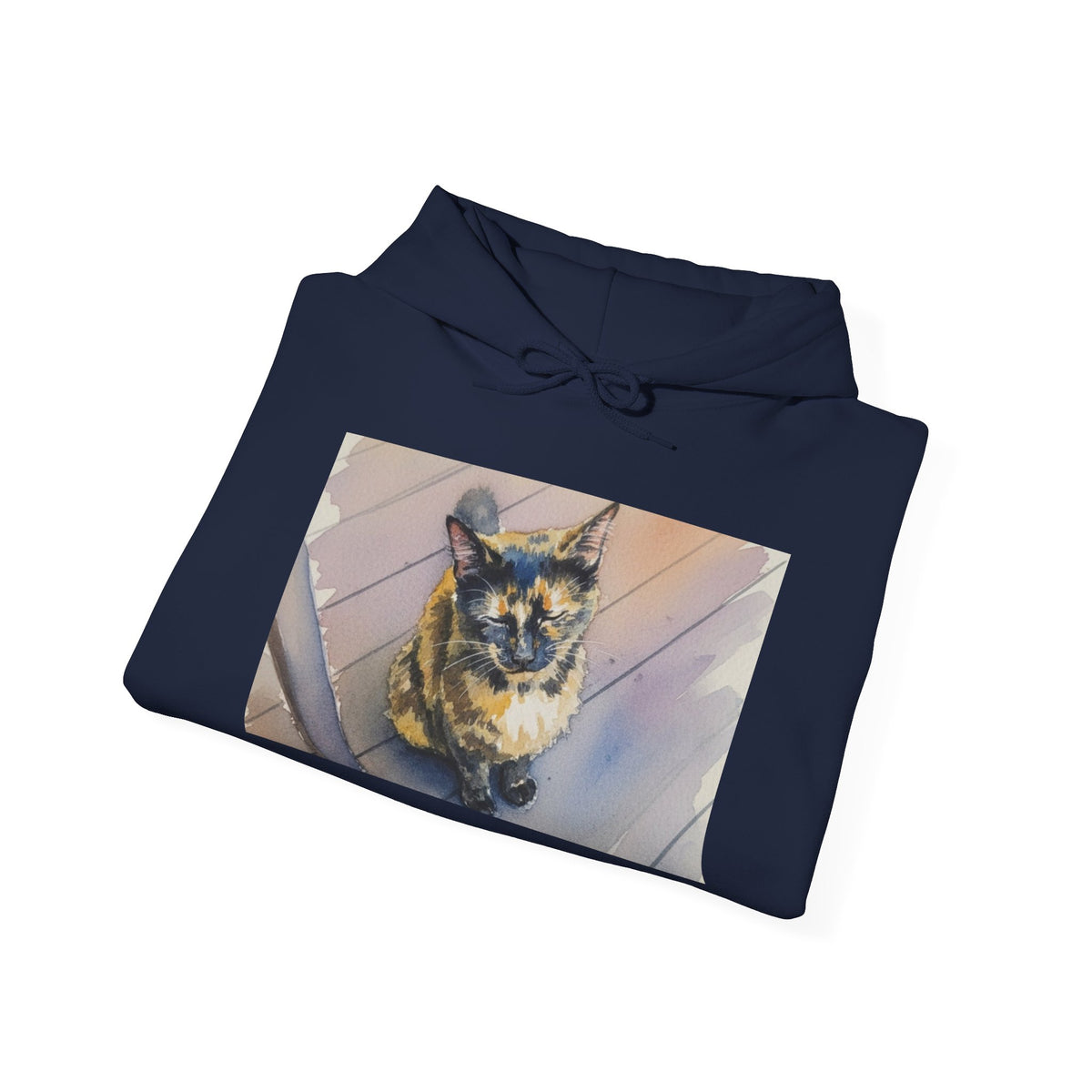 Cat Photo Hoodie – 'Feline Good' Cute Tortoiseshell Cat Pullover