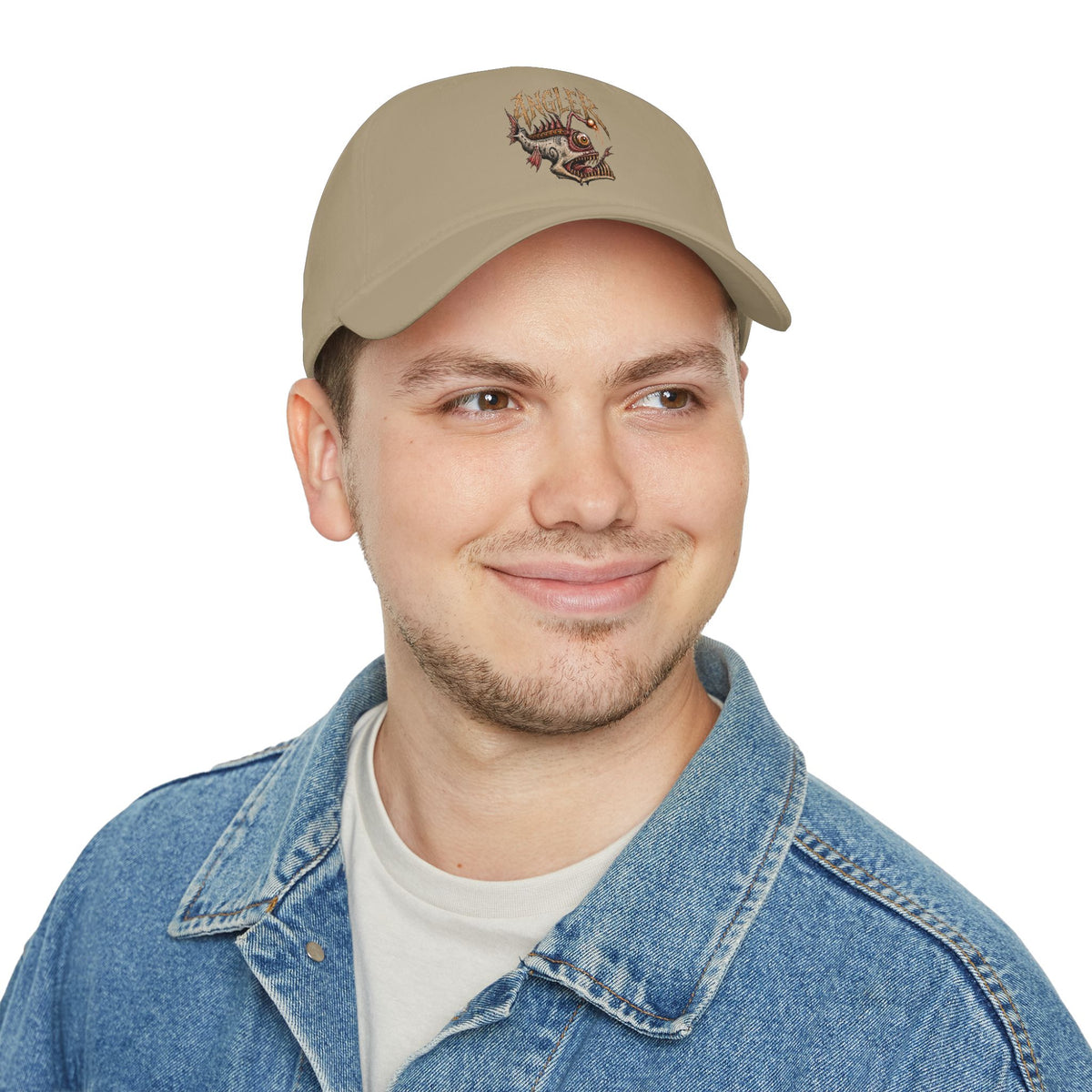 Angler Fish Low Profile Cap — Fishing Hat with 'ANGLER' Graphic