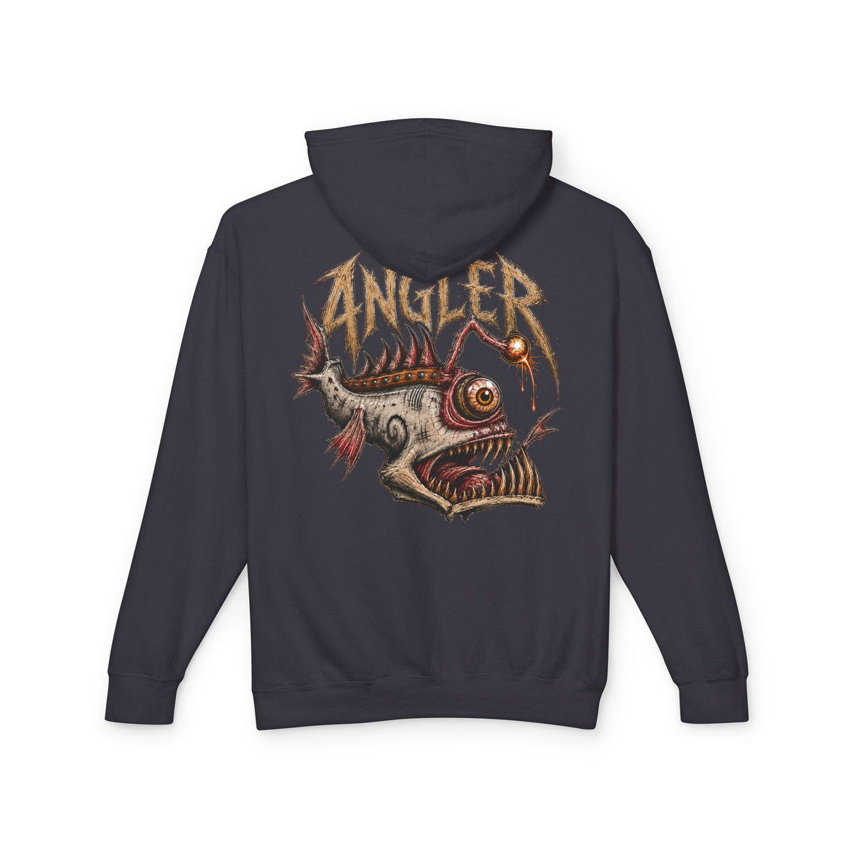 Angler Piranha Hoodie - Fishing Graphic Lightweight Hooded Sweatshirt