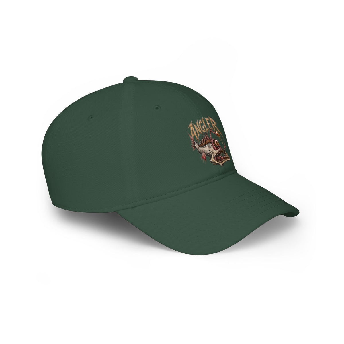 Angler Fish Low Profile Cap — Fishing Hat with 'ANGLER' Graphic