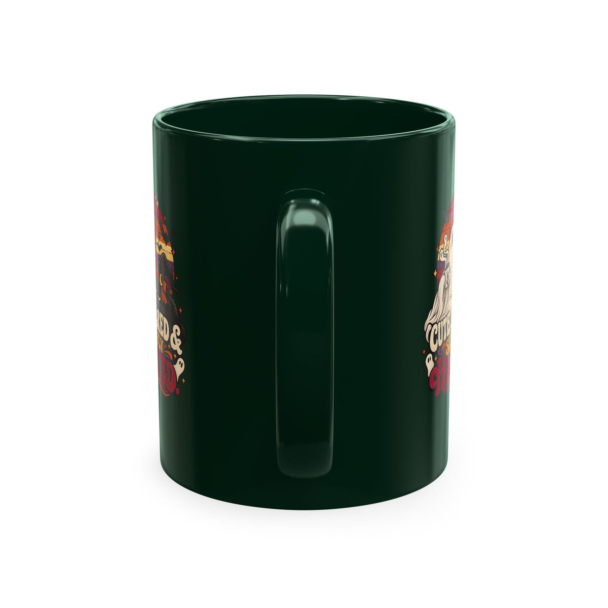 Cute Haunted Ghost Coffee Mug — "Tired & Slightly Haunted" Ceramic Halloween Mug