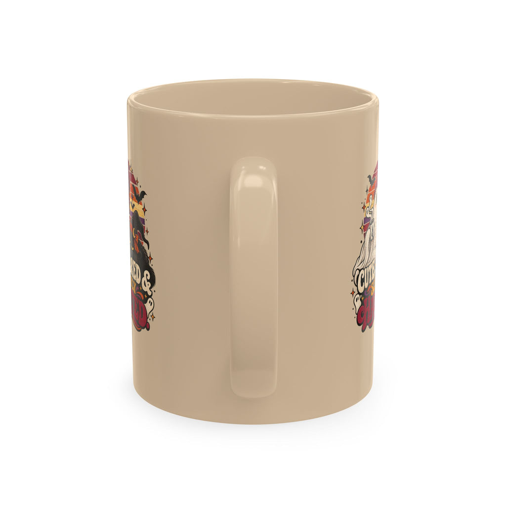 Cute Haunted Ghost Coffee Mug — "Tired & Slightly Haunted" Ceramic Halloween Mug