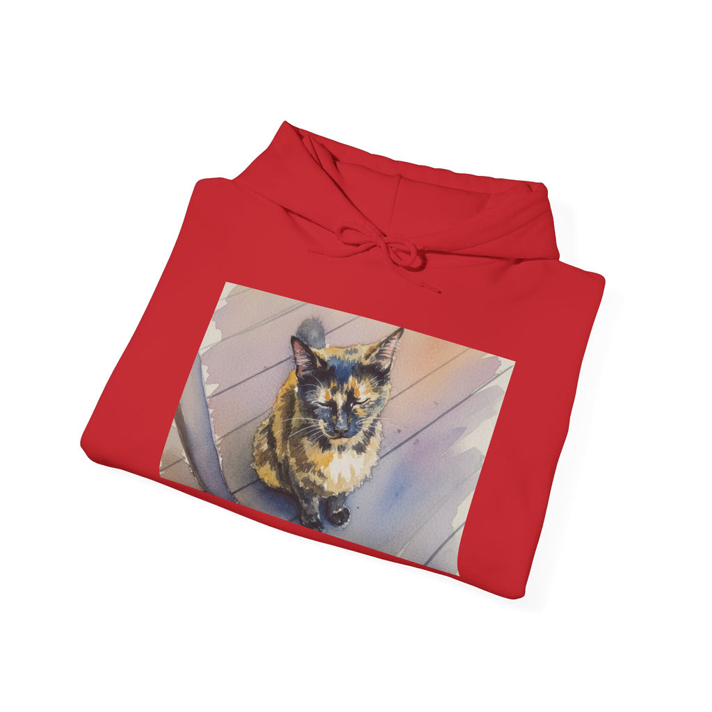 Cat Photo Hoodie – 'Feline Good' Cute Tortoiseshell Cat Pullover