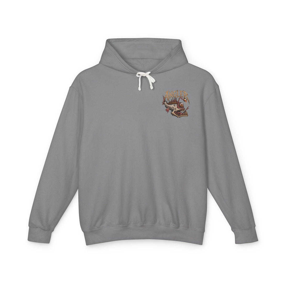 Angler Piranha Hoodie - Fishing Graphic Lightweight Hooded Sweatshirt