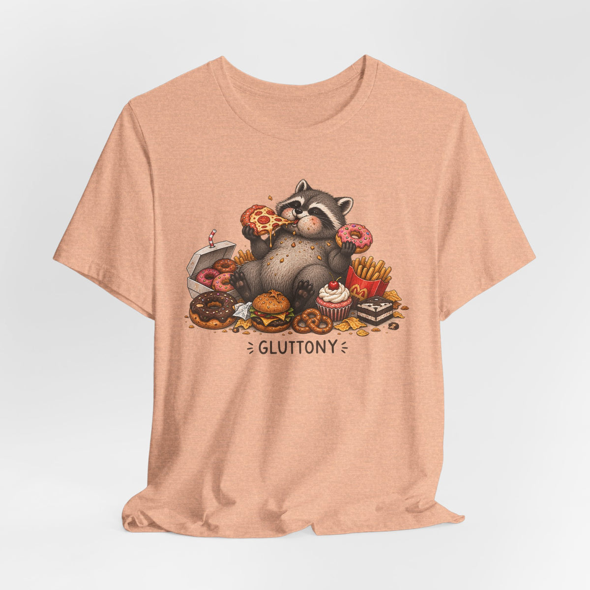 Gluttony Raccoon Tee — Cute Foodie Graphic T-Shirt