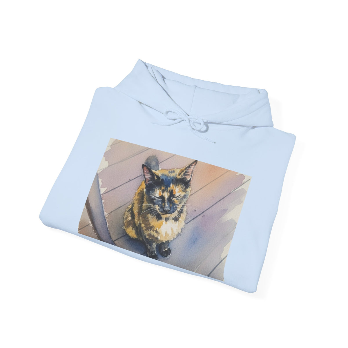 Cat Photo Hoodie – 'Feline Good' Cute Tortoiseshell Cat Pullover