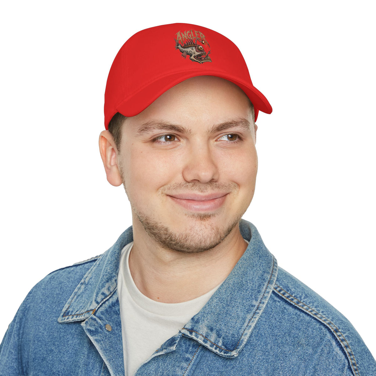 Angler Fish Low Profile Cap — Fishing Hat with 'ANGLER' Graphic