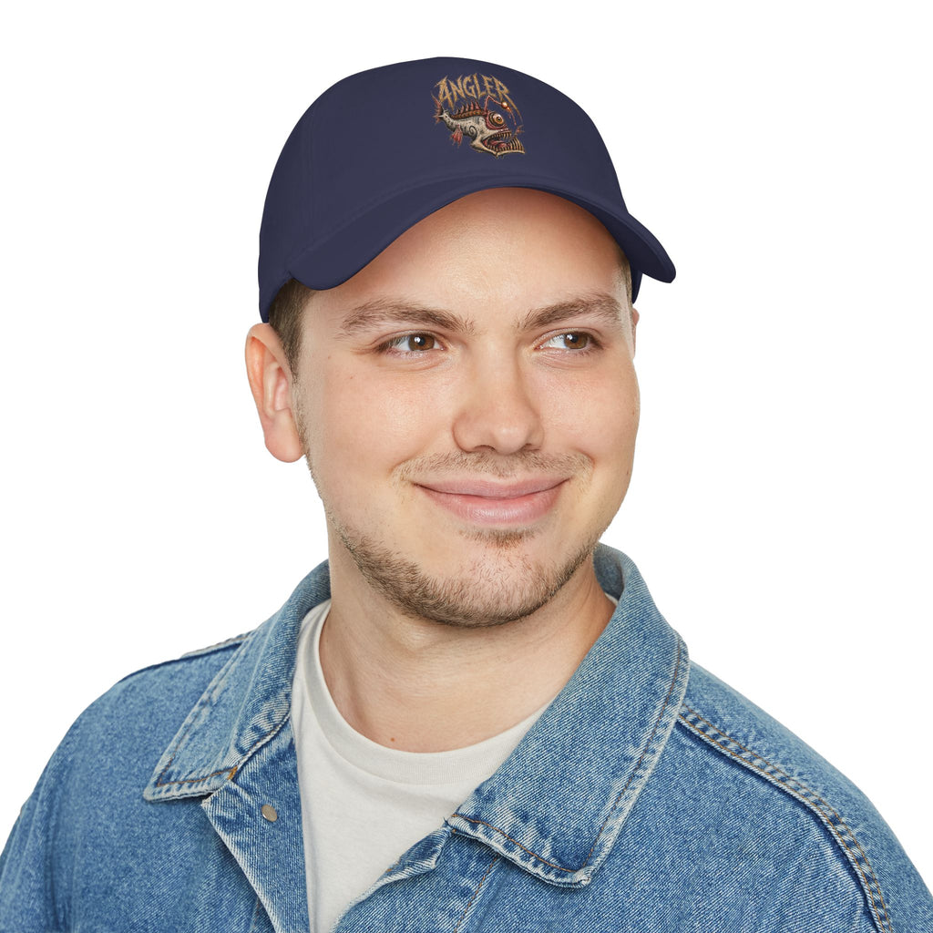 Angler Fish Low Profile Cap — Fishing Hat with 'ANGLER' Graphic