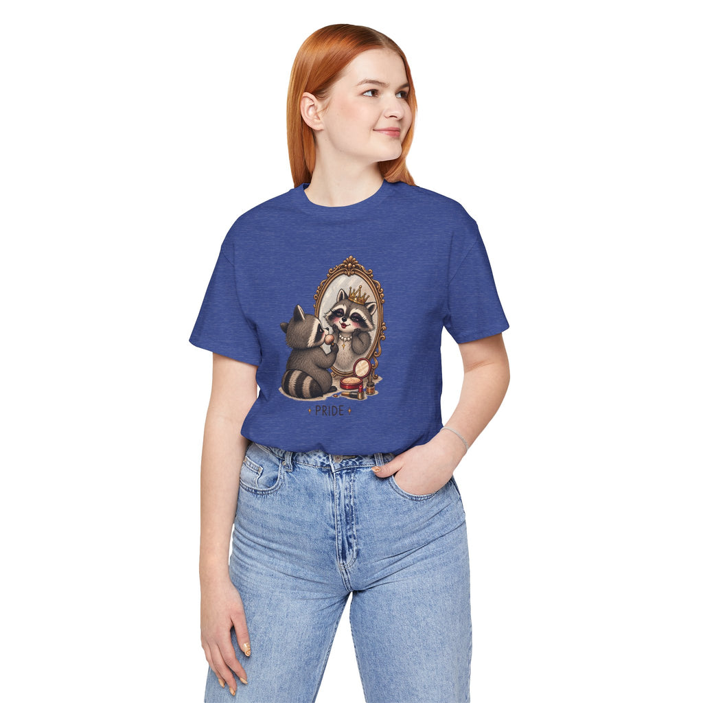 Raccoon Pride T-Shirt — Cute Raccoon Looking in Mirror Graphic Tee