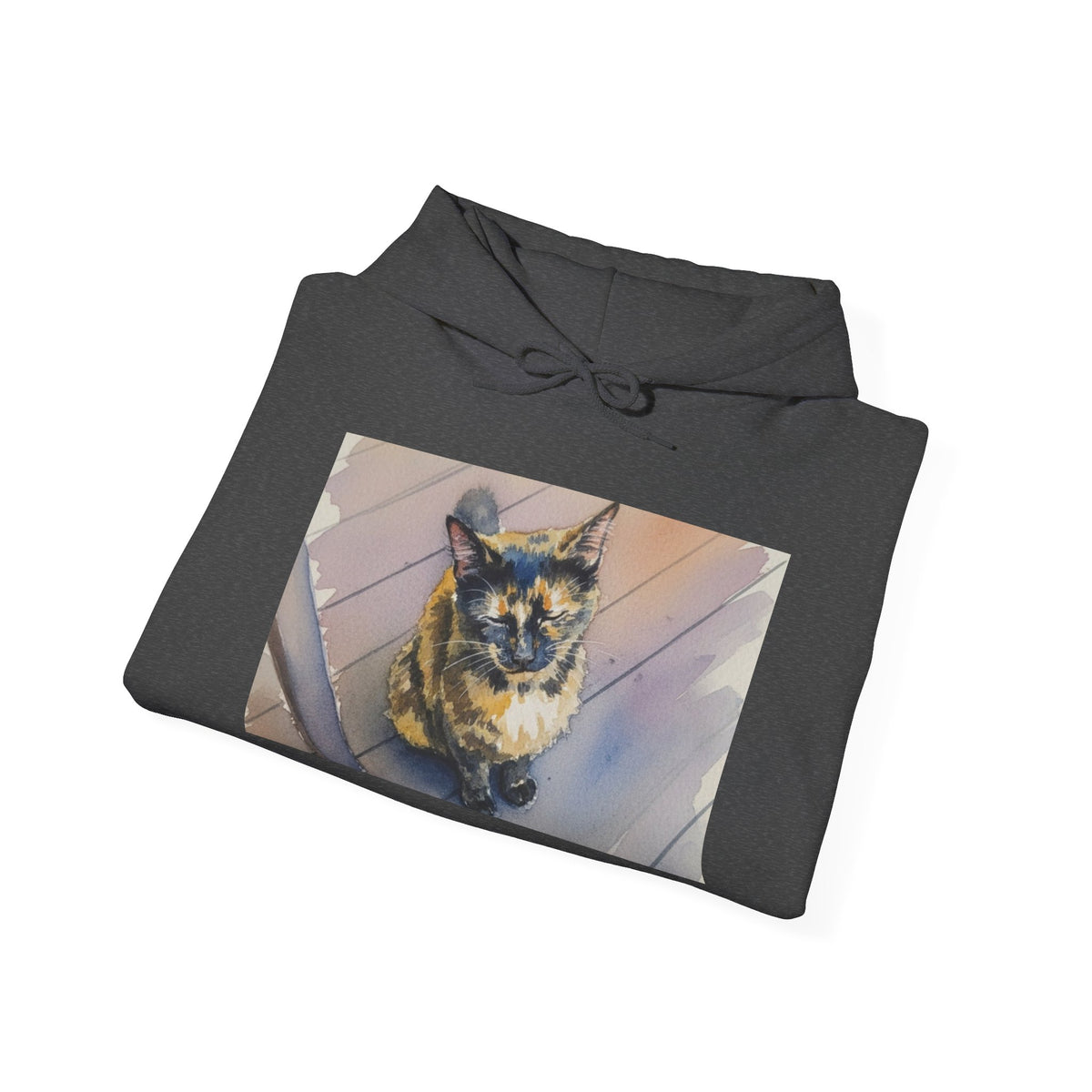 Cat Photo Hoodie – 'Feline Good' Cute Tortoiseshell Cat Pullover
